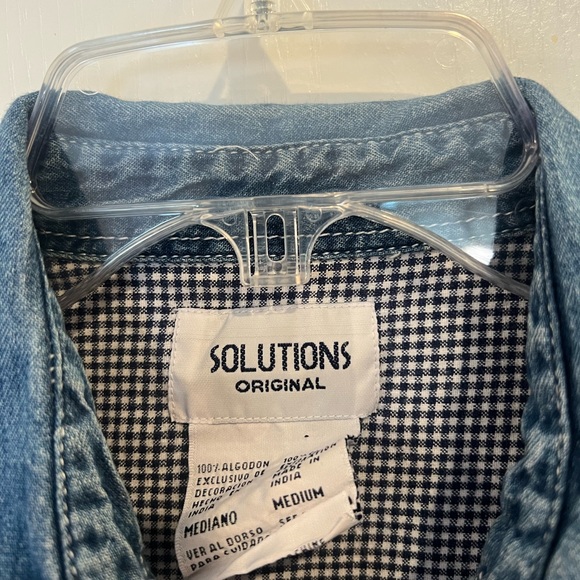 Vintage solutions original women’s button up shirt. Embroidered scarecrow fall - Picture 6 of 7